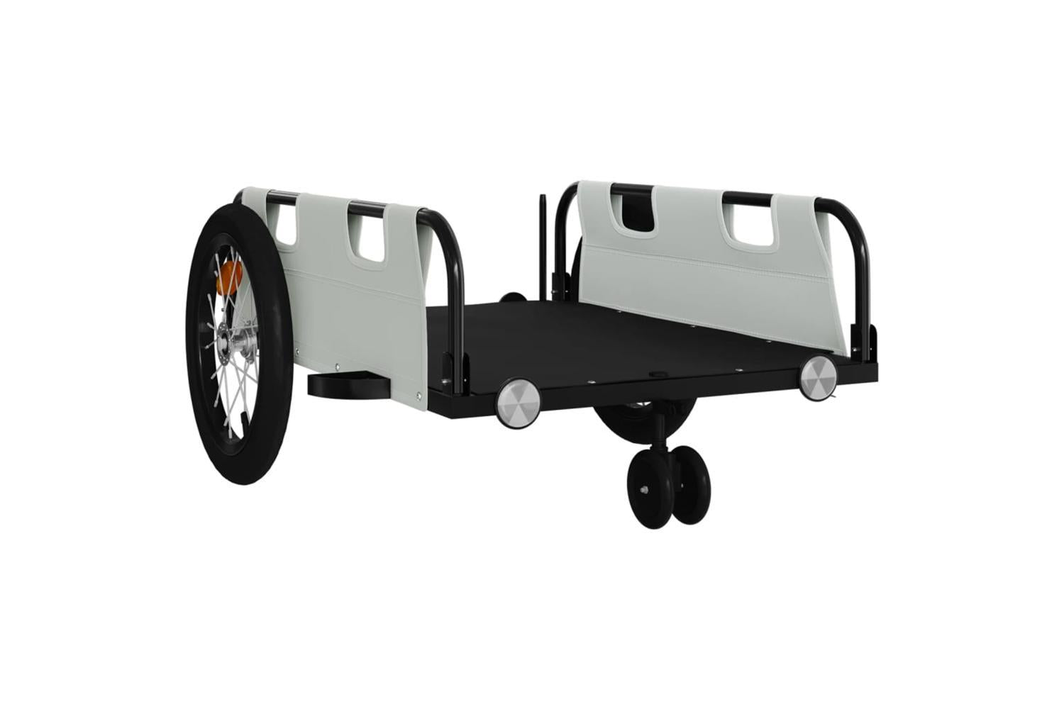 Vidaxl Bike Trailer Grey Oxford Fabric And Iron-4