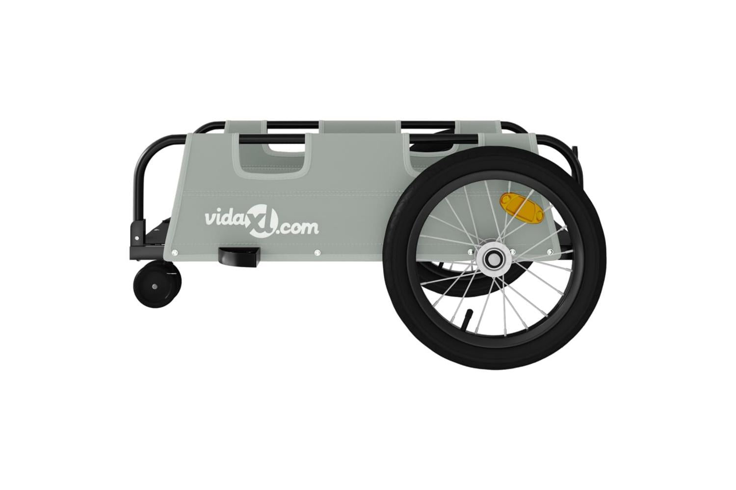 Vidaxl Bike Trailer Grey Oxford Fabric And Iron-6
