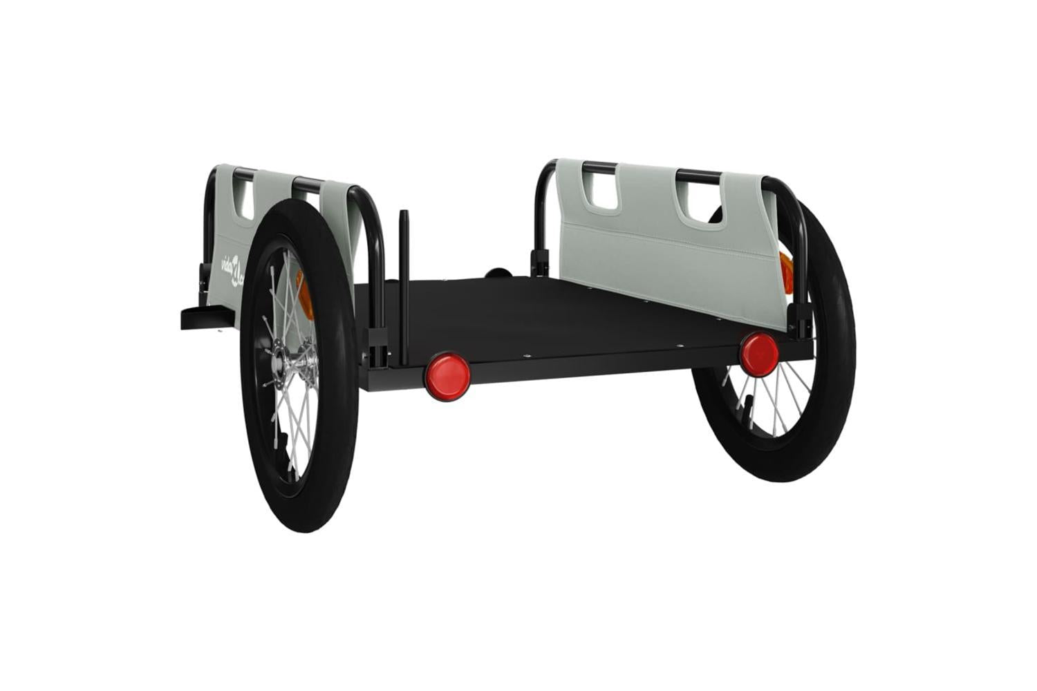 Vidaxl Bike Trailer Grey Oxford Fabric And Iron-7
