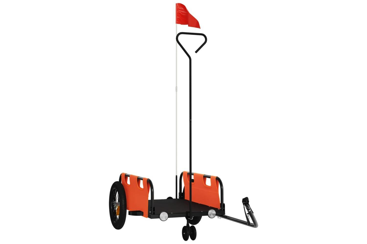 Vidaxl Bike Trailer Orange Oxford Fabric And Iron-2