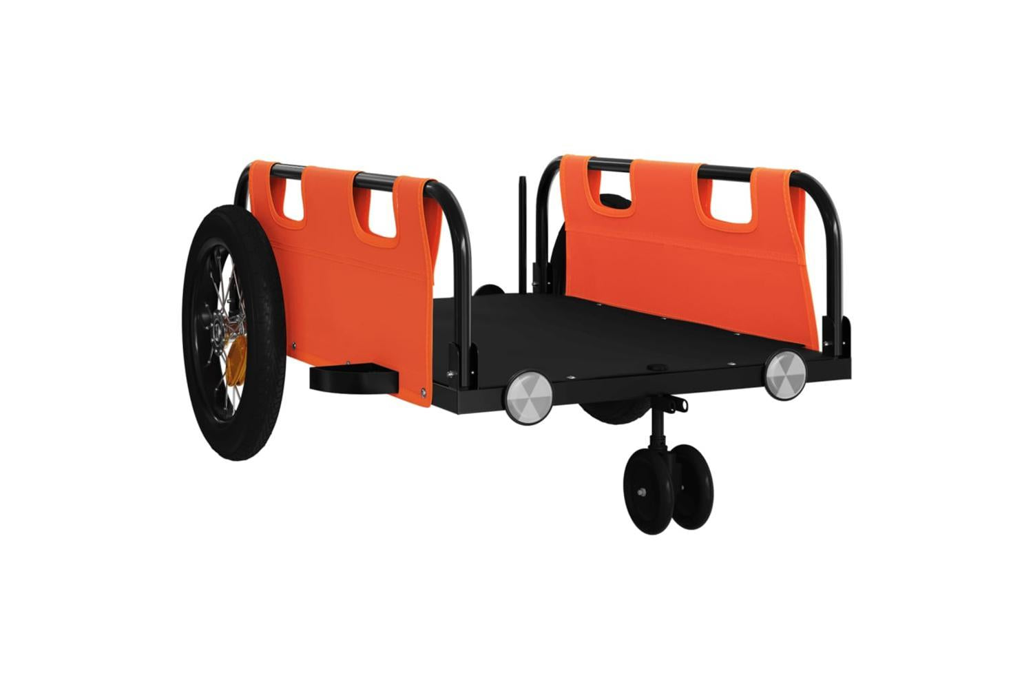 Vidaxl Bike Trailer Orange Oxford Fabric And Iron-4