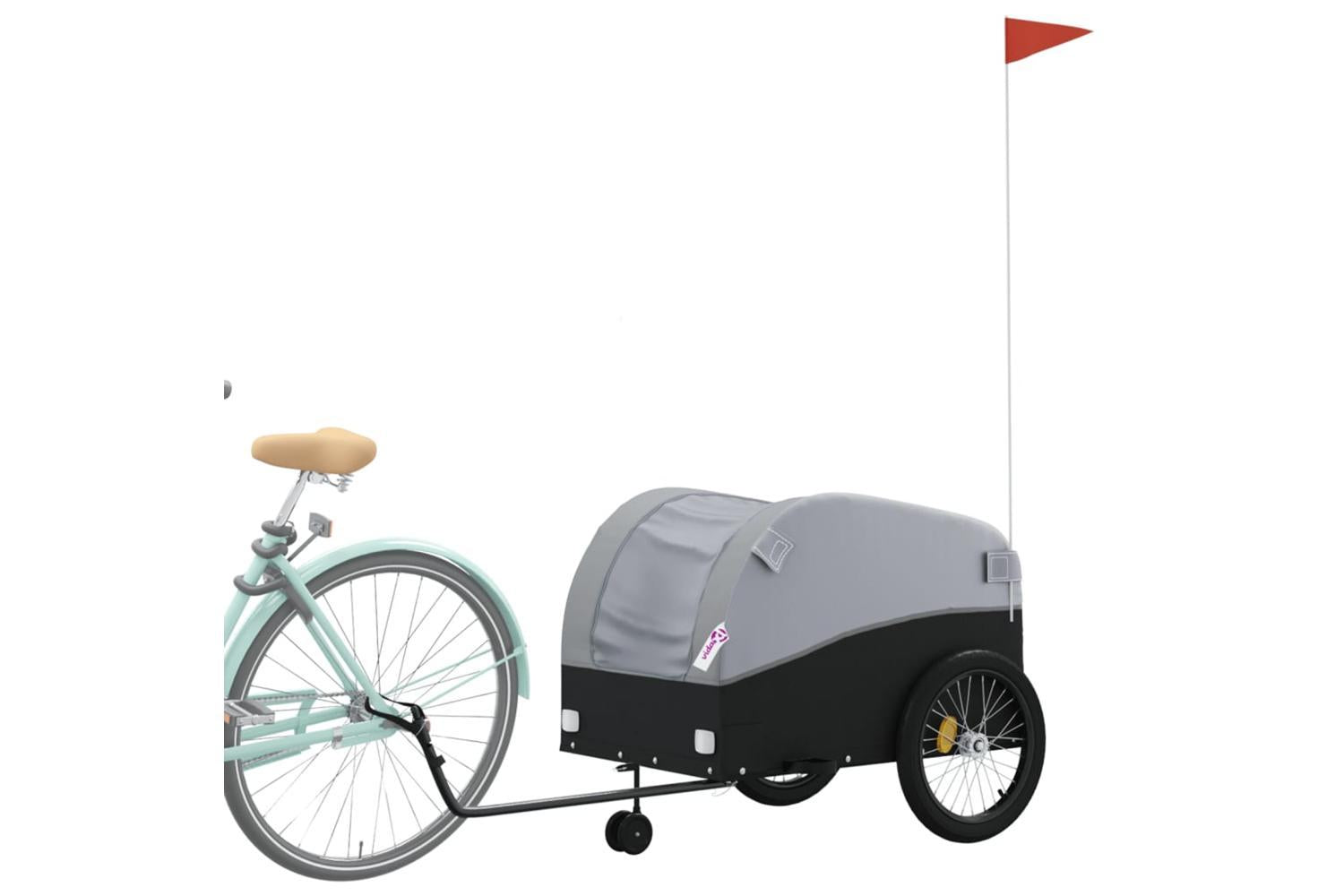 Vidaxl Bike Trailer Black And Grey 45 Kg Iron-3