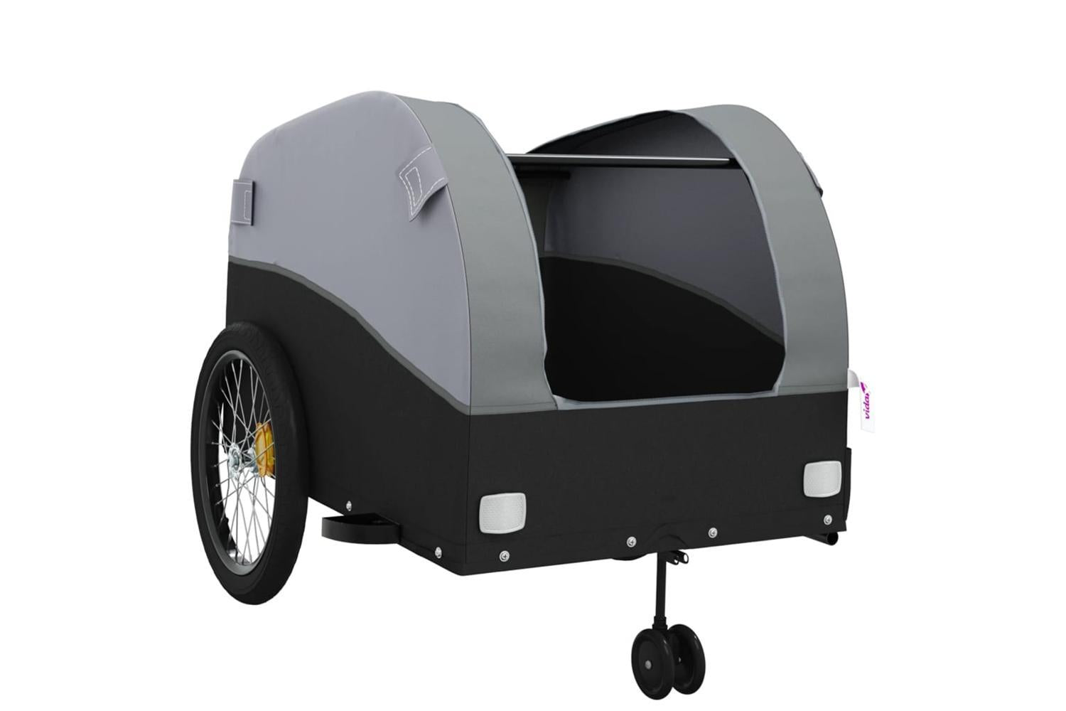 Vidaxl Bike Trailer Black And Grey 45 Kg Iron-5