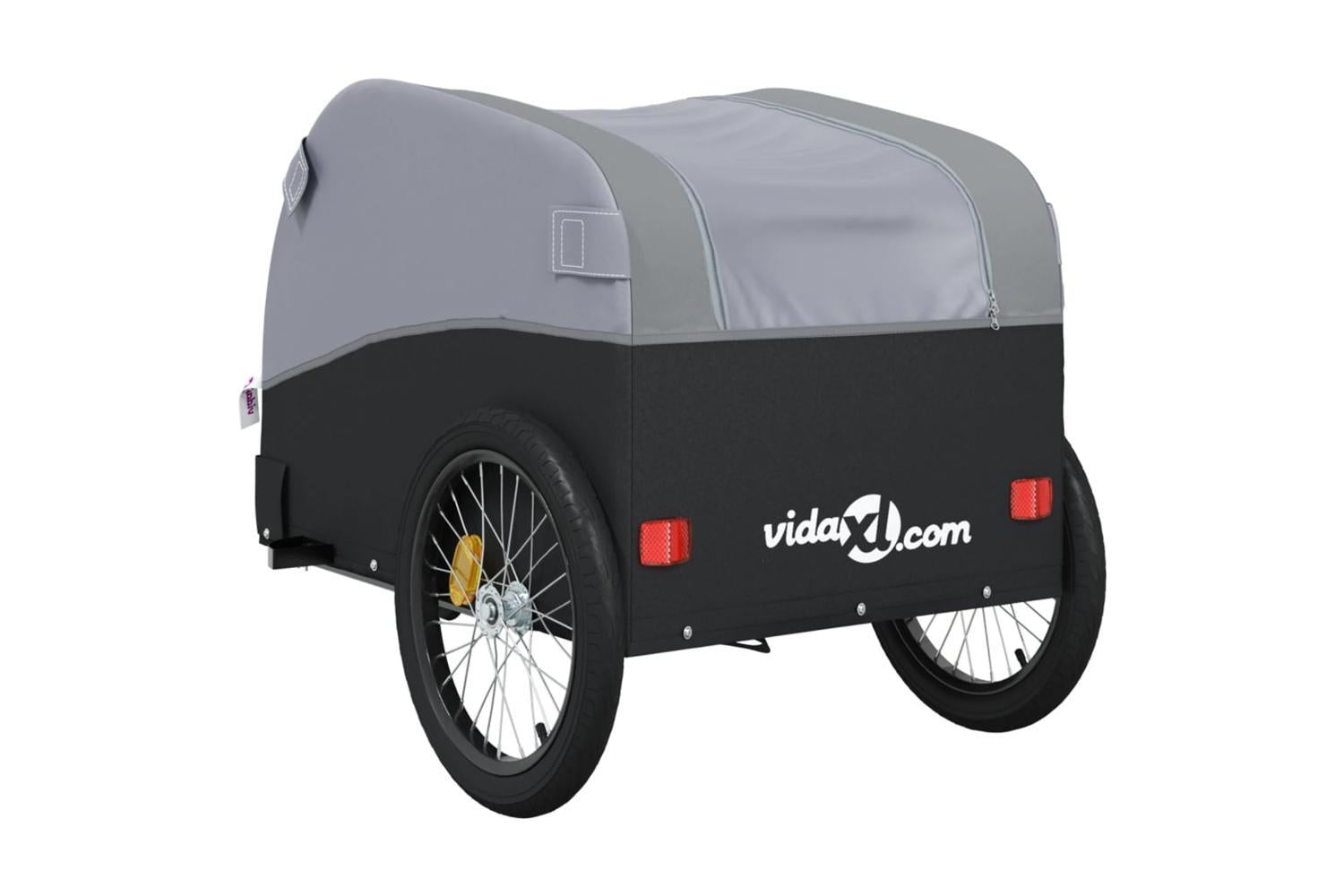 Vidaxl Bike Trailer Black And Grey 45 Kg Iron-8