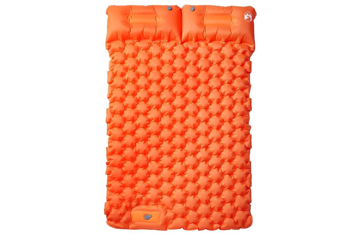 Vidaxl Self Inflating Camping Mattress With Pillows 2-person Orange-2