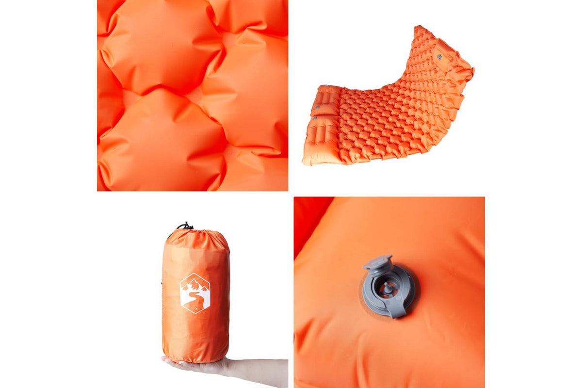 Vidaxl Self Inflating Camping Mattress With Pillows 2-person Orange-5