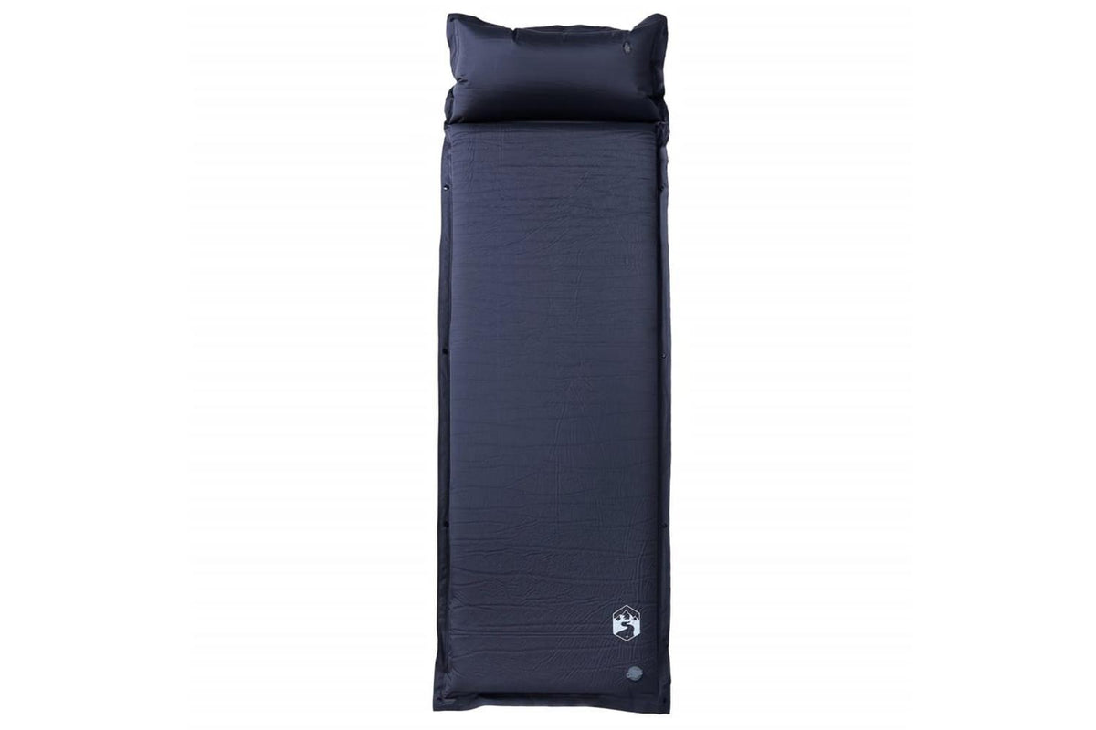 Vidaxl Self Inflating Camping Mattress With Pillow 1-person Grey-2