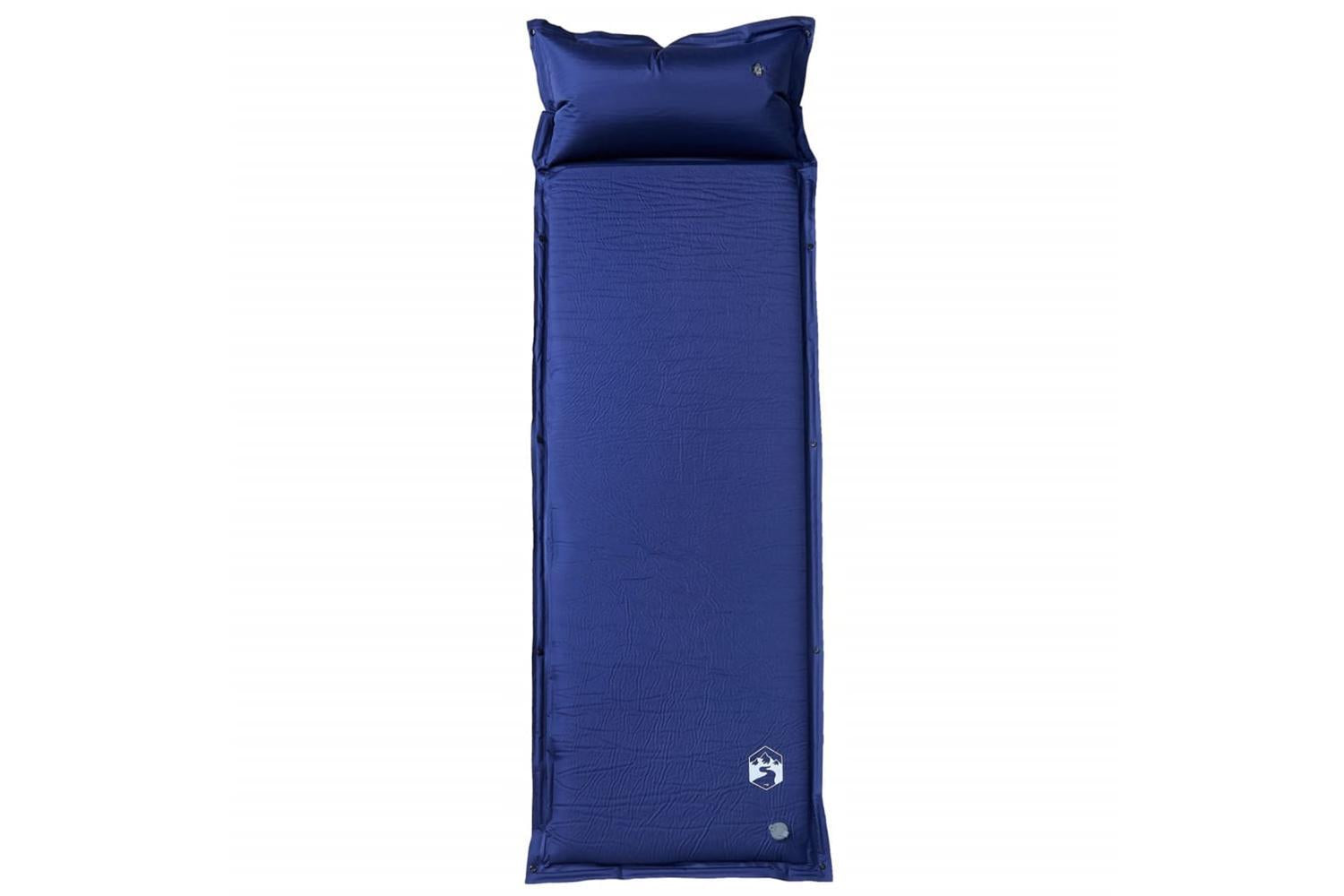 Vidaxl Self Inflating Camping Mattress With Pillow 1-person Navy Blue-2