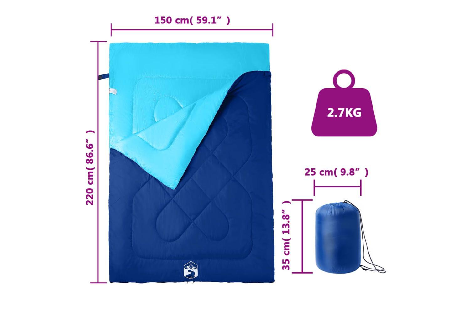 Vidaxl Double Sleeping Bag With Pillows For Adults Camping 3-4 Seasons-5