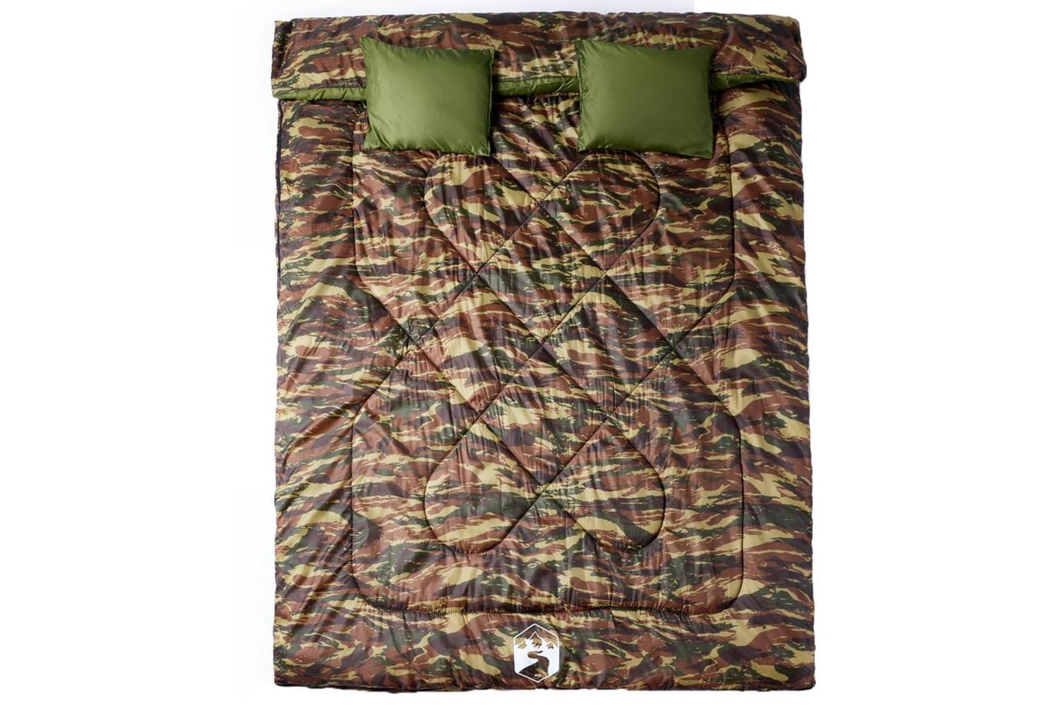 Vidaxl Double Sleeping Bag With Pillows For Adults Camping 3-4 Seasons-2