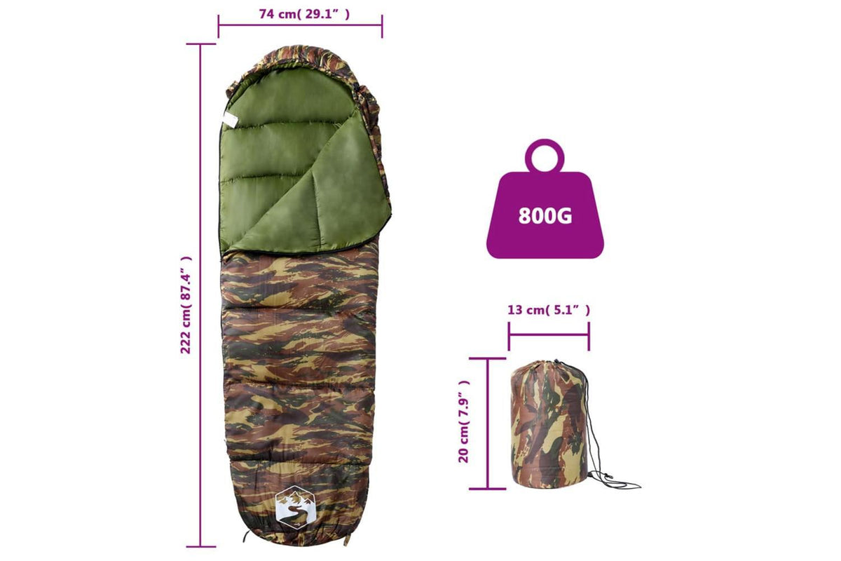 Vidaxl Mummy Sleeping Bag For Adults Camping 3 Seasons-5