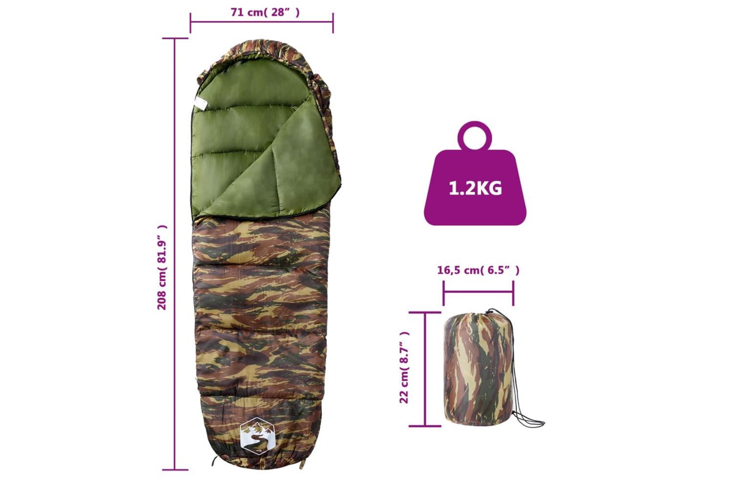 Vidaxl Mummy Sleeping Bag For Adults Camping 3 Seasons-5