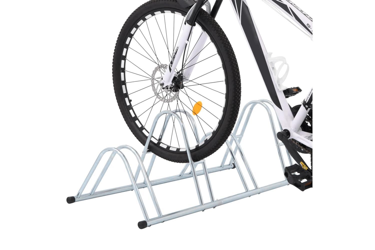 Vidaxl Bicycle Stand For 4 Bikes Floor Freestanding Galvanised Steel-2