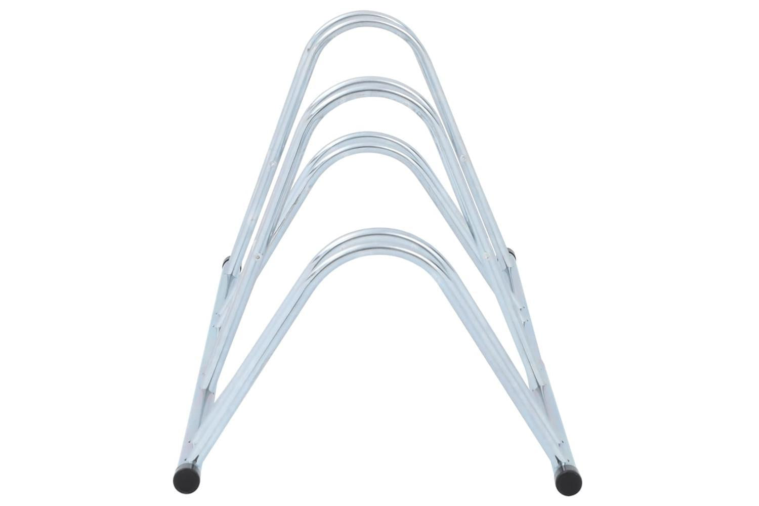 Vidaxl Bicycle Stand For 4 Bikes Floor Freestanding Galvanised Steel-4