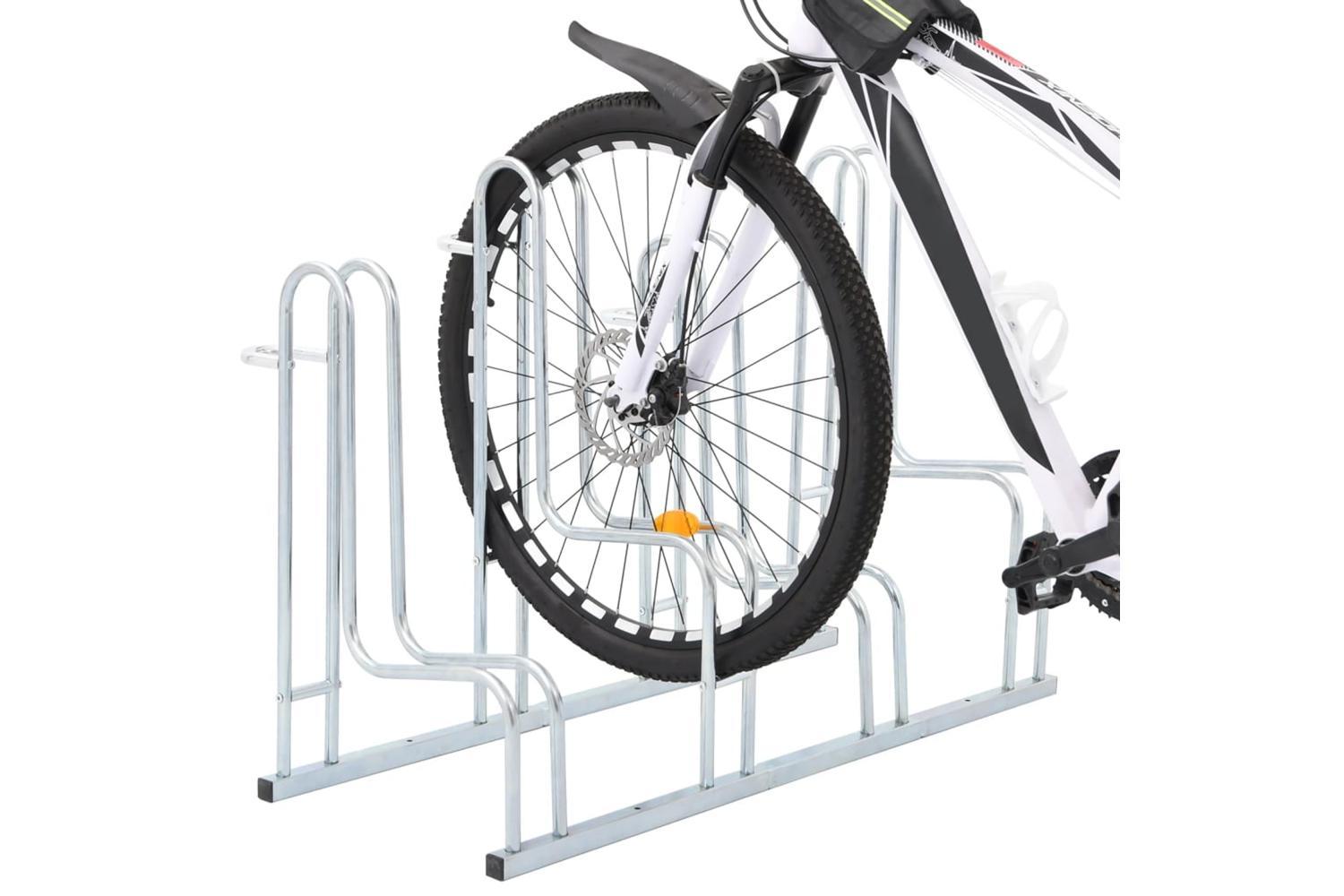 Vidaxl Bicycle Stand For 4 Bikes Floor Freestanding Galvanised Steel-2