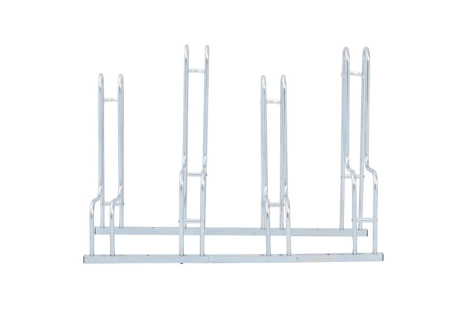 Vidaxl Bicycle Stand For 4 Bikes Floor Freestanding Galvanised Steel-3