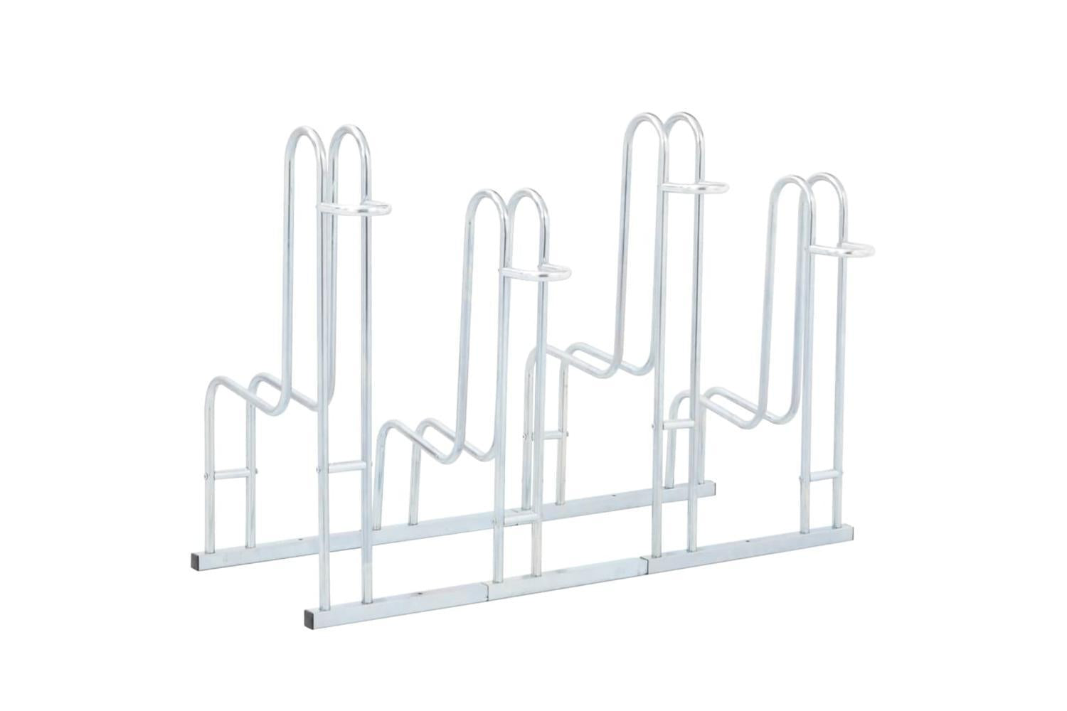 Vidaxl Bicycle Stand For 4 Bikes Floor Freestanding Galvanised Steel-5