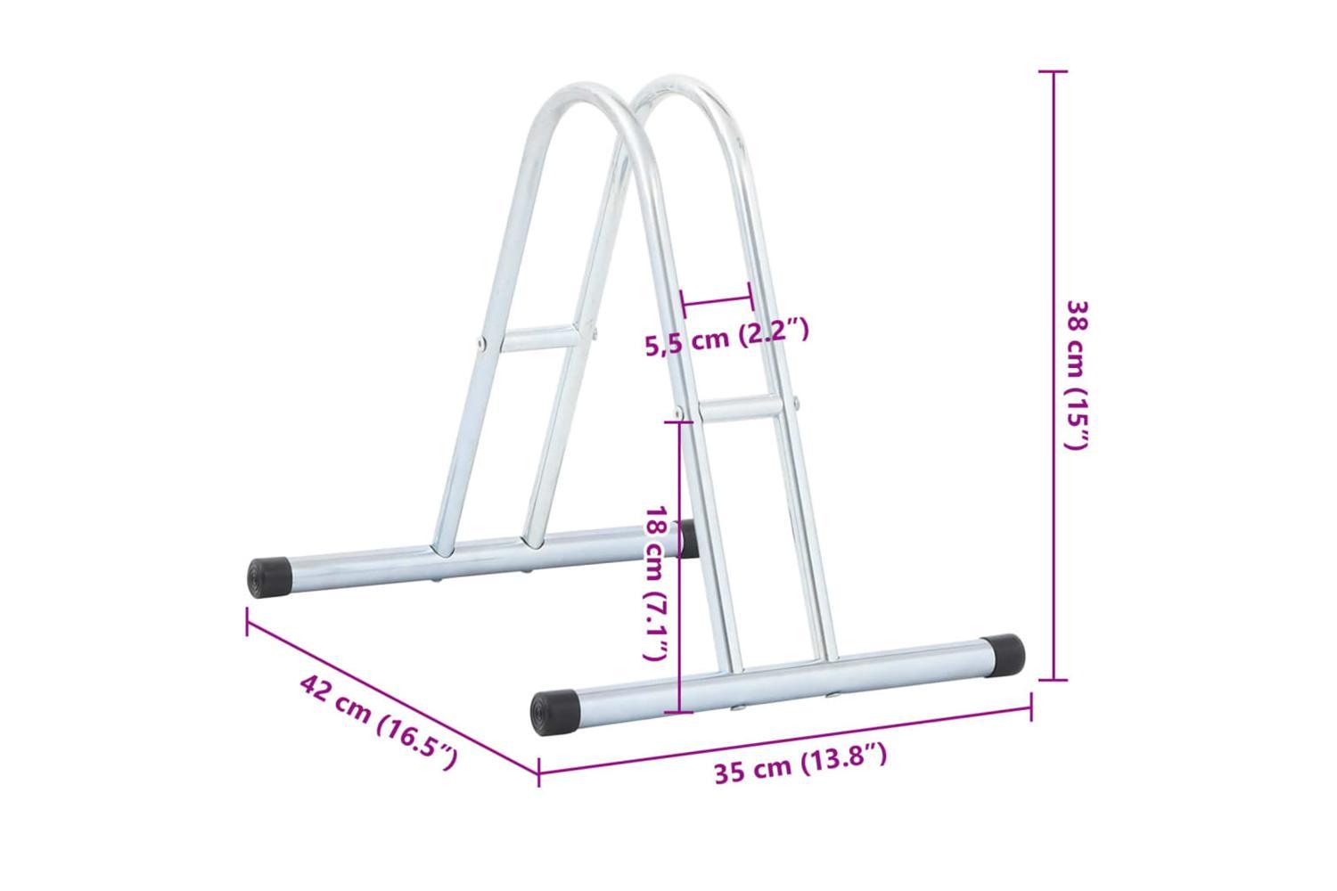 Vidaxl Bicycle Stand For 1 Bike Floor Freestanding Galvanised Steel-8