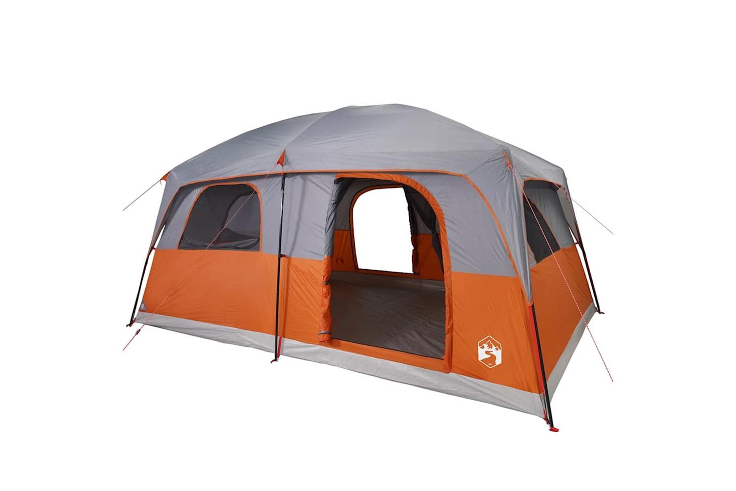 Vidaxl Family Tent Cabin 8-person Grey And Orange Waterproof-5