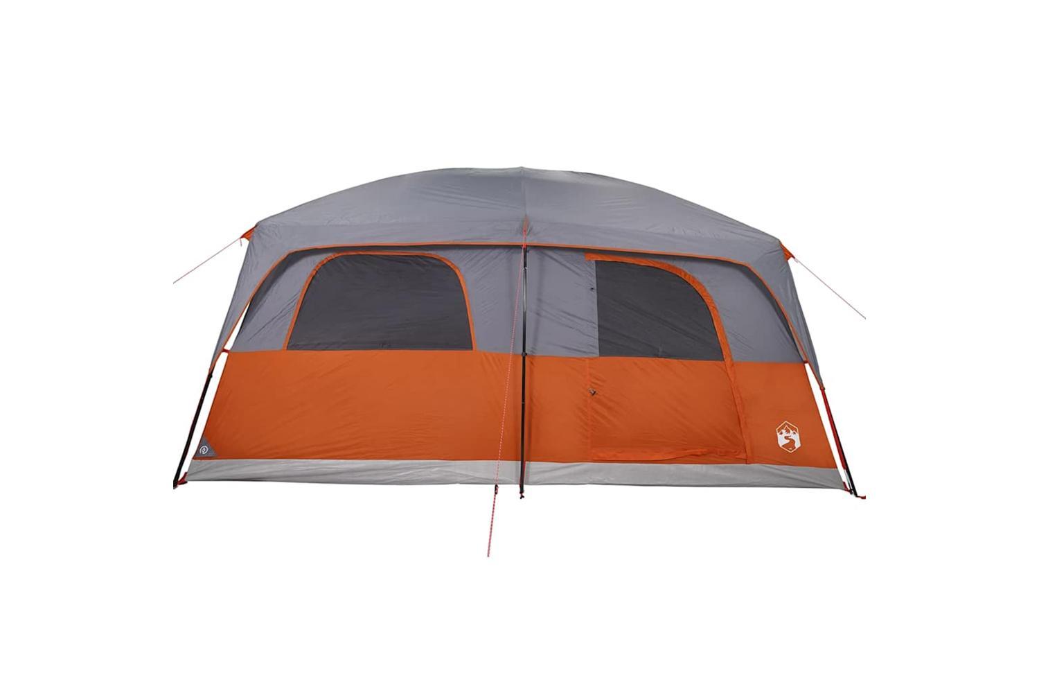 Vidaxl Family Tent Cabin 8-person Grey And Orange Waterproof-6