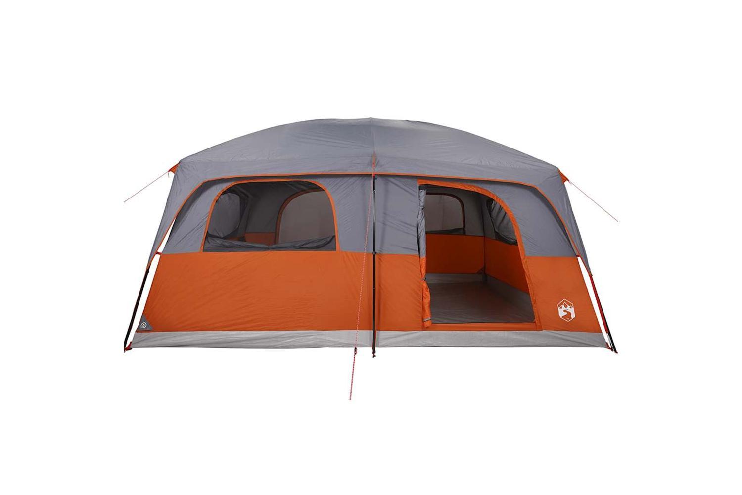 Vidaxl Family Tent Cabin 8-person Grey And Orange Waterproof-7