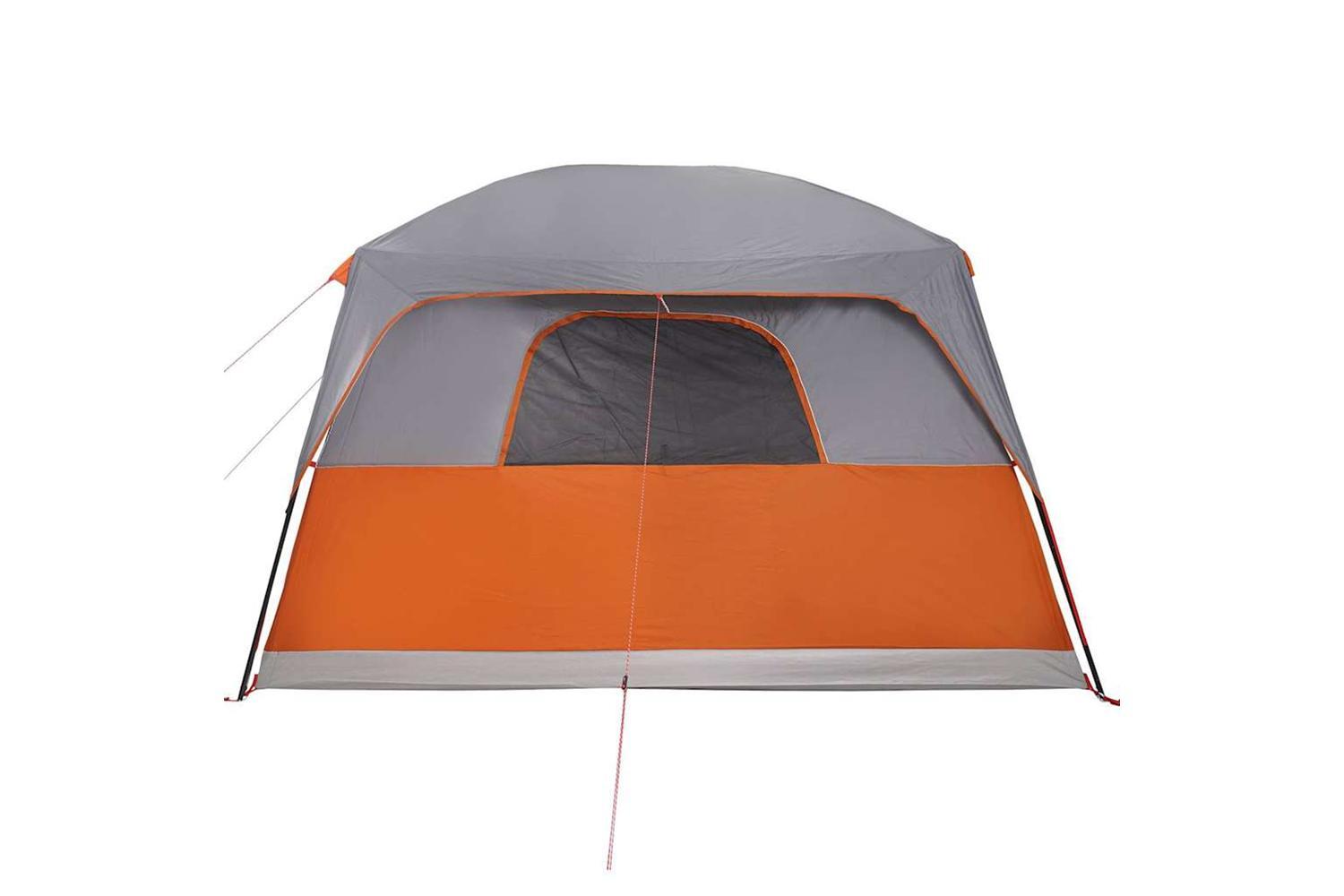 Vidaxl Family Tent Cabin 8-person Grey And Orange Waterproof-8