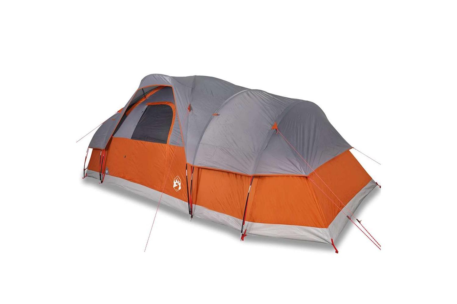 Vidaxl Family Tent Dome 11-person Grey And Orange Waterproof