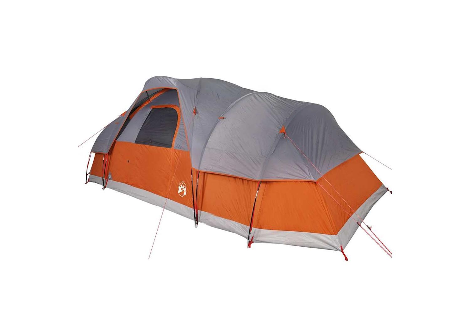 Vidaxl Family Tent Dome 11-person Grey And Orange Waterproof-4