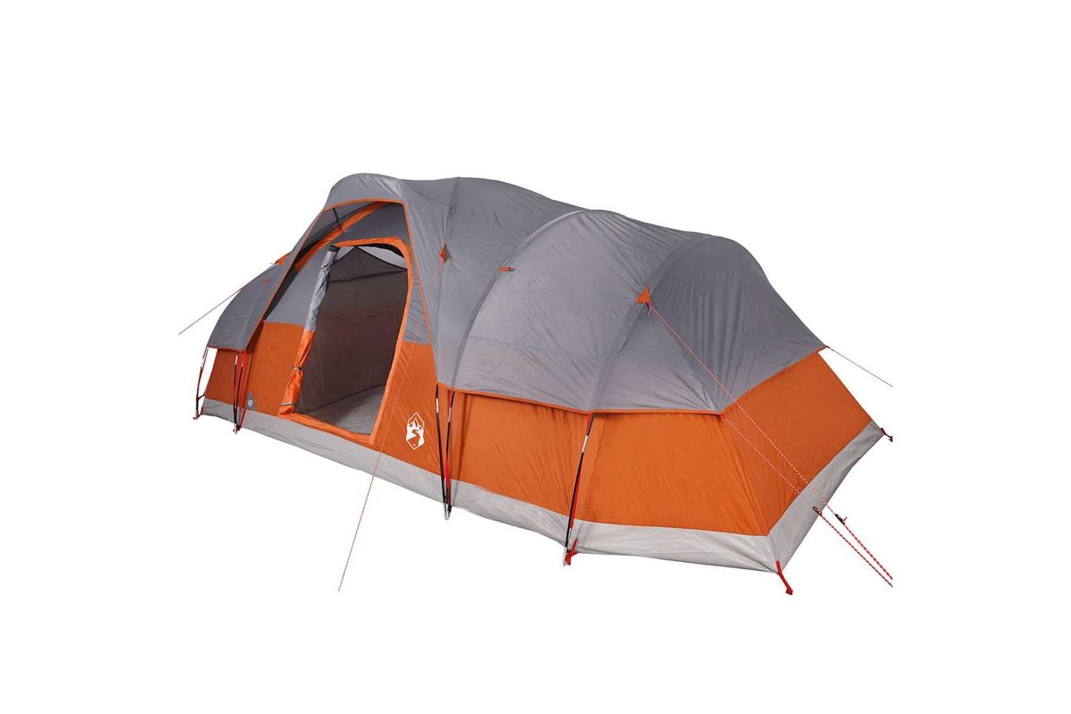 Vidaxl Family Tent Dome 11-person Grey And Orange Waterproof-5