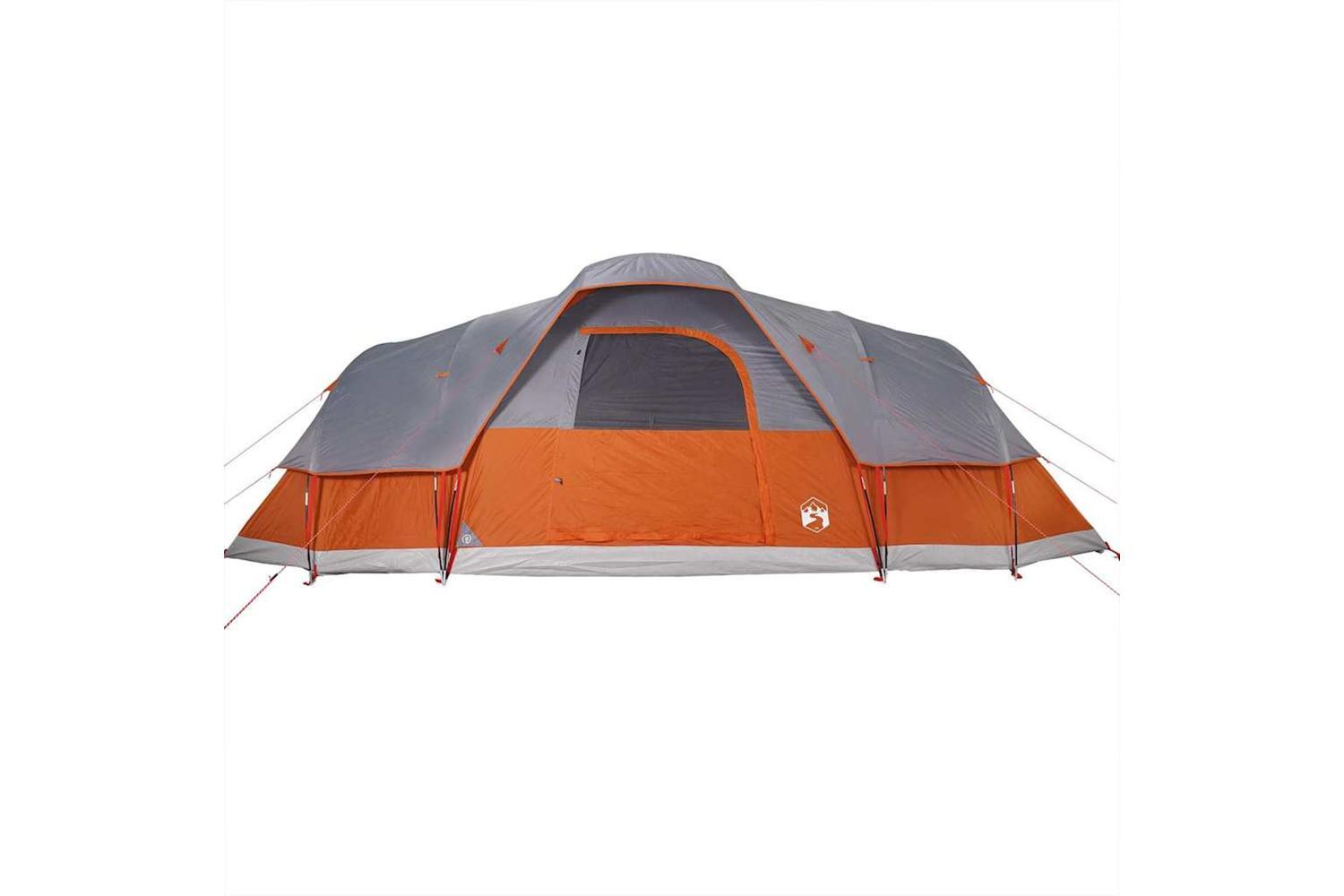 Vidaxl Family Tent Dome 11-person Grey And Orange Waterproof-6