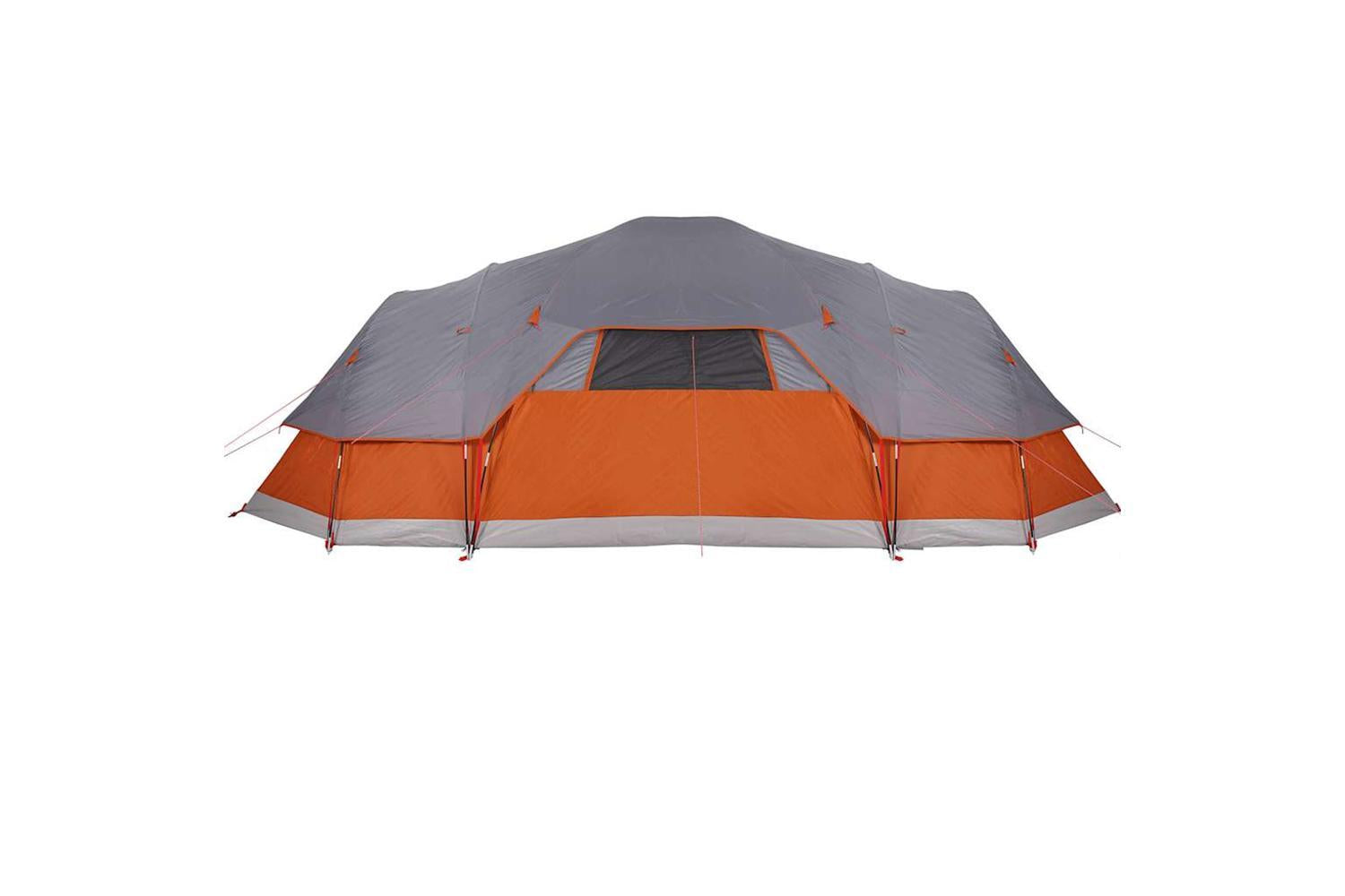 Vidaxl Family Tent Dome 11-person Grey And Orange Waterproof-9