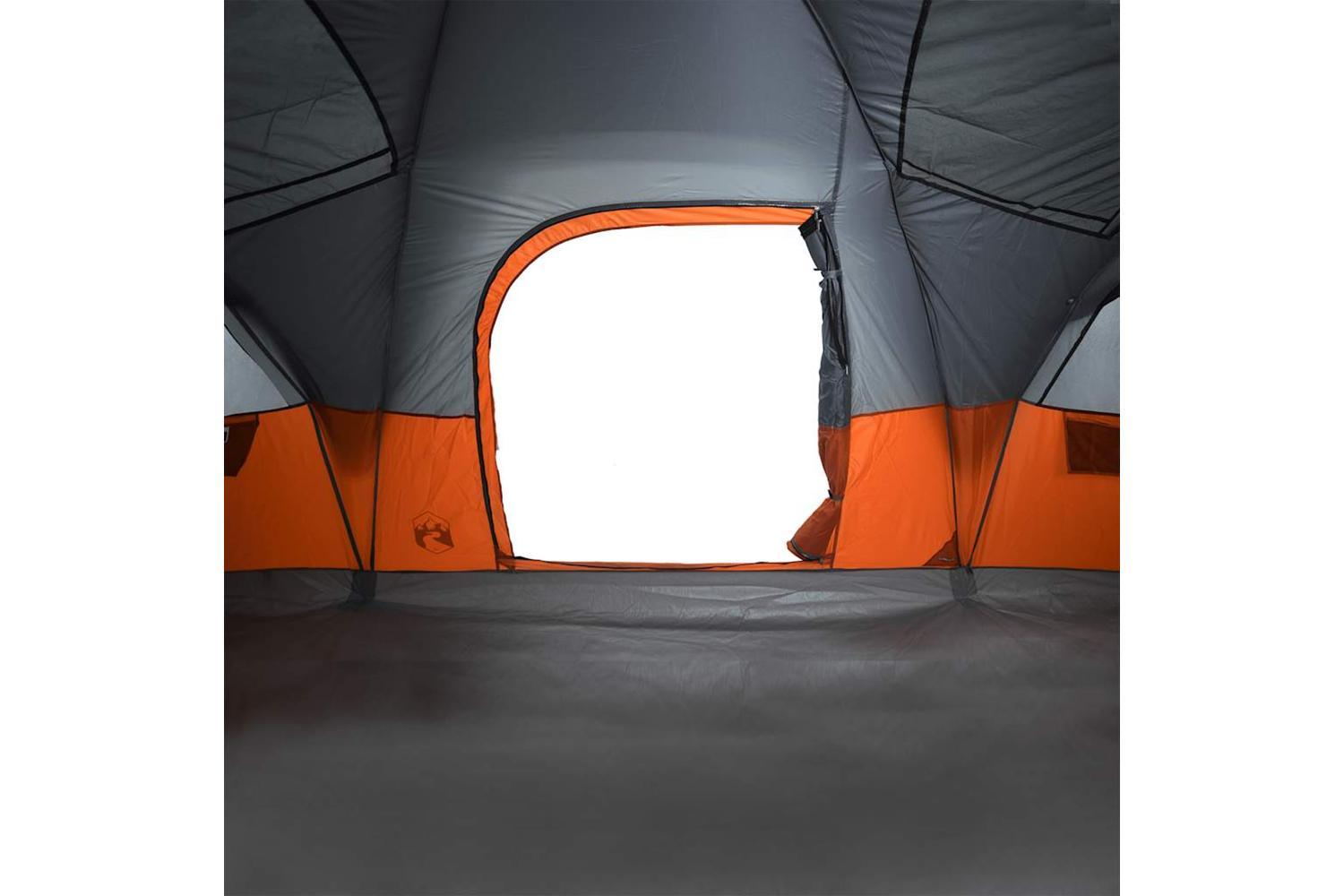 Vidaxl Family Tent Dome 11-person Grey And Orange Waterproof-10