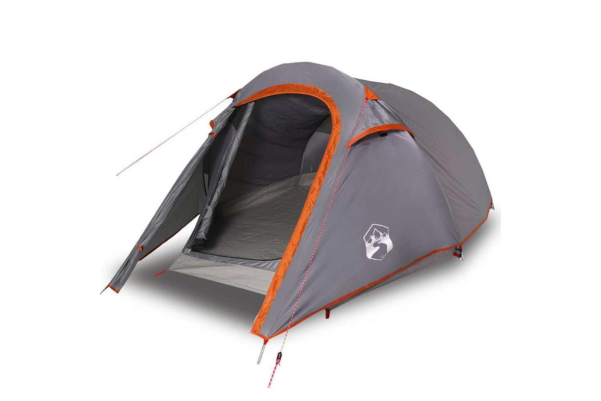 Vidaxl Camping Tent Tunnel 2-person Grey And Orange Waterproof-4