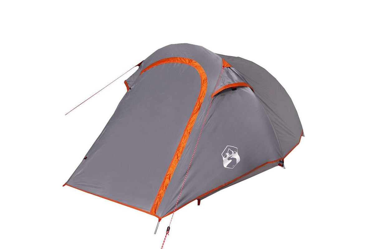 Vidaxl Camping Tent Tunnel 2-person Grey And Orange Waterproof-5