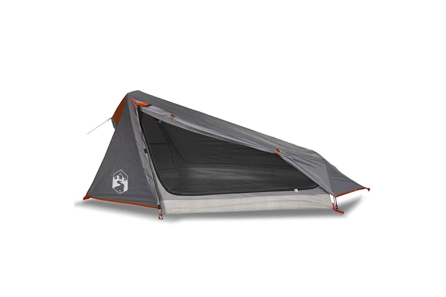 Vidaxl Camping Tent Tunnel 1-person Grey And Orange Waterproof-4