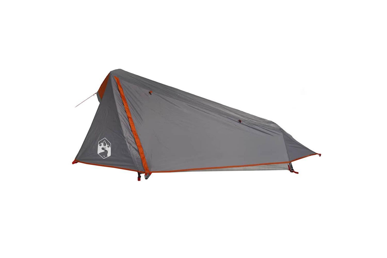Vidaxl Camping Tent Tunnel 1-person Grey And Orange Waterproof-5