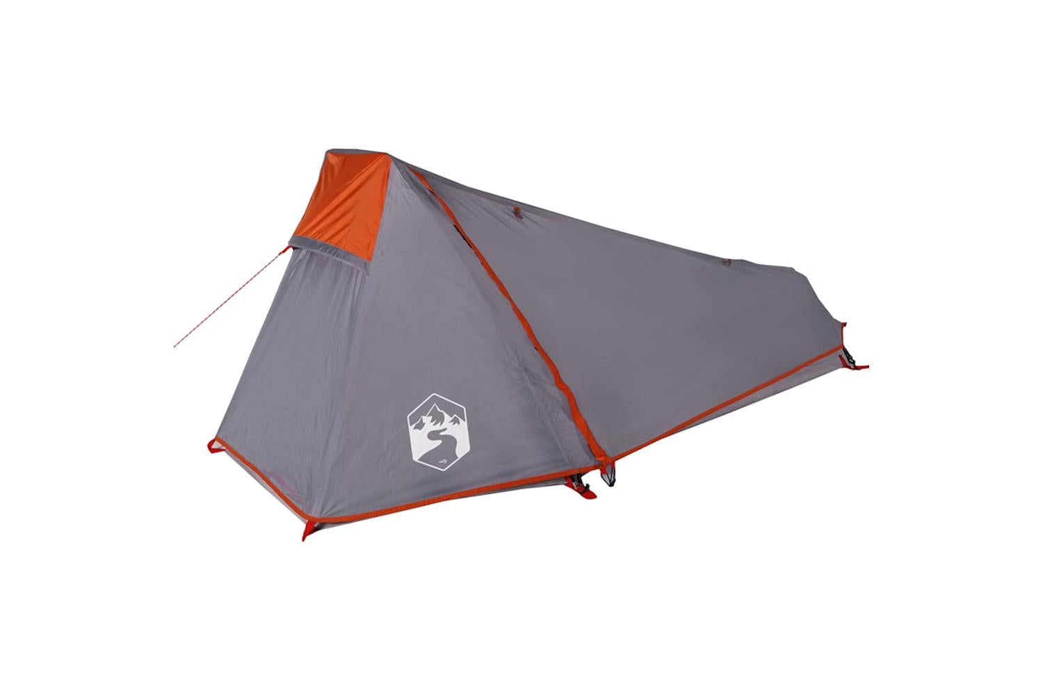 Vidaxl Camping Tent Tunnel 1-person Grey And Orange Waterproof-6