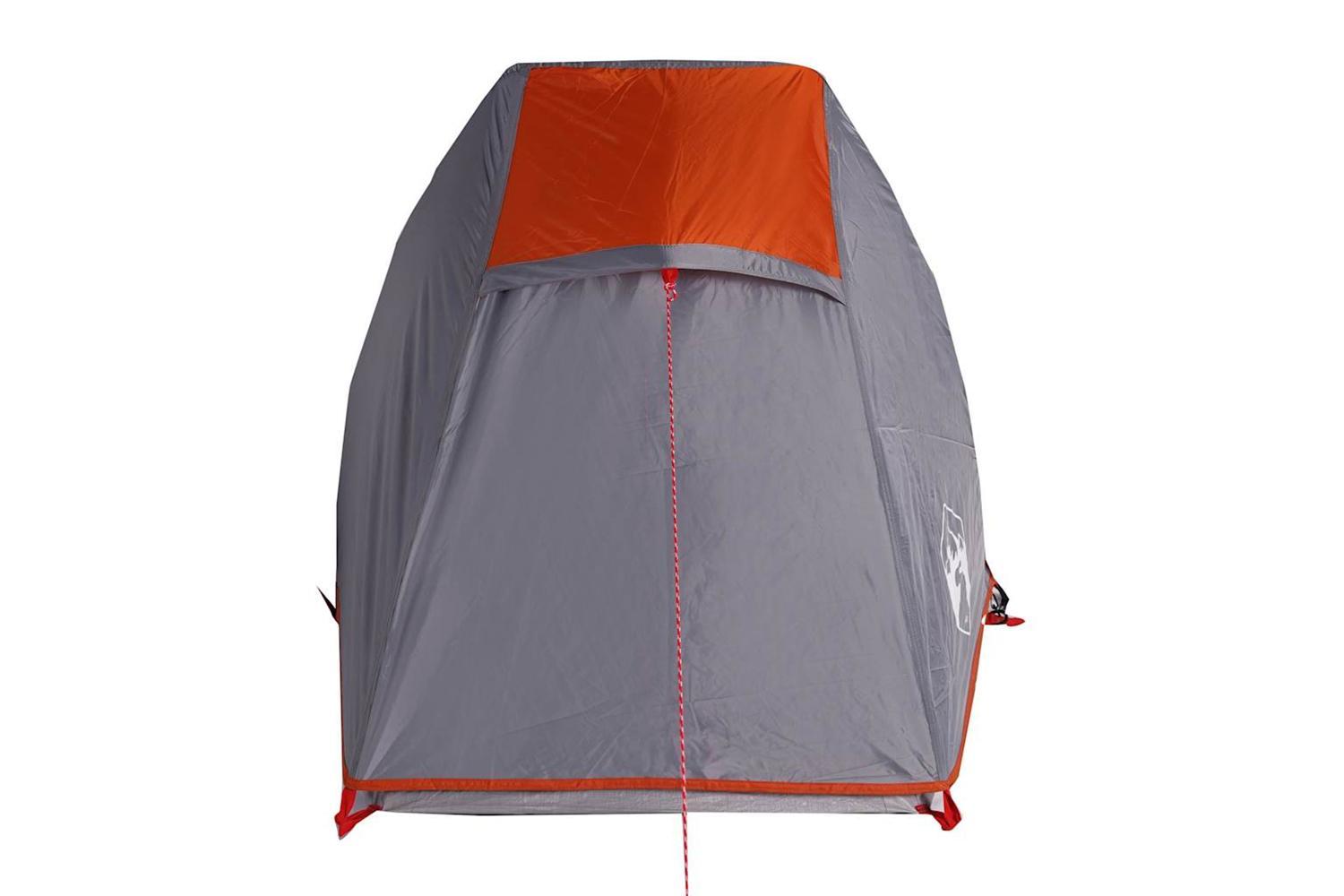 Vidaxl Camping Tent Tunnel 1-person Grey And Orange Waterproof-8