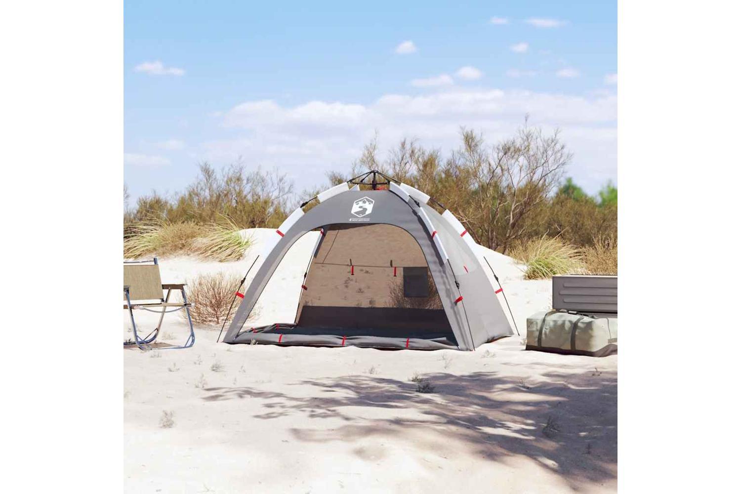 Vidaxl Beach Tent 2-person Grey Quick Release Waterproof-3