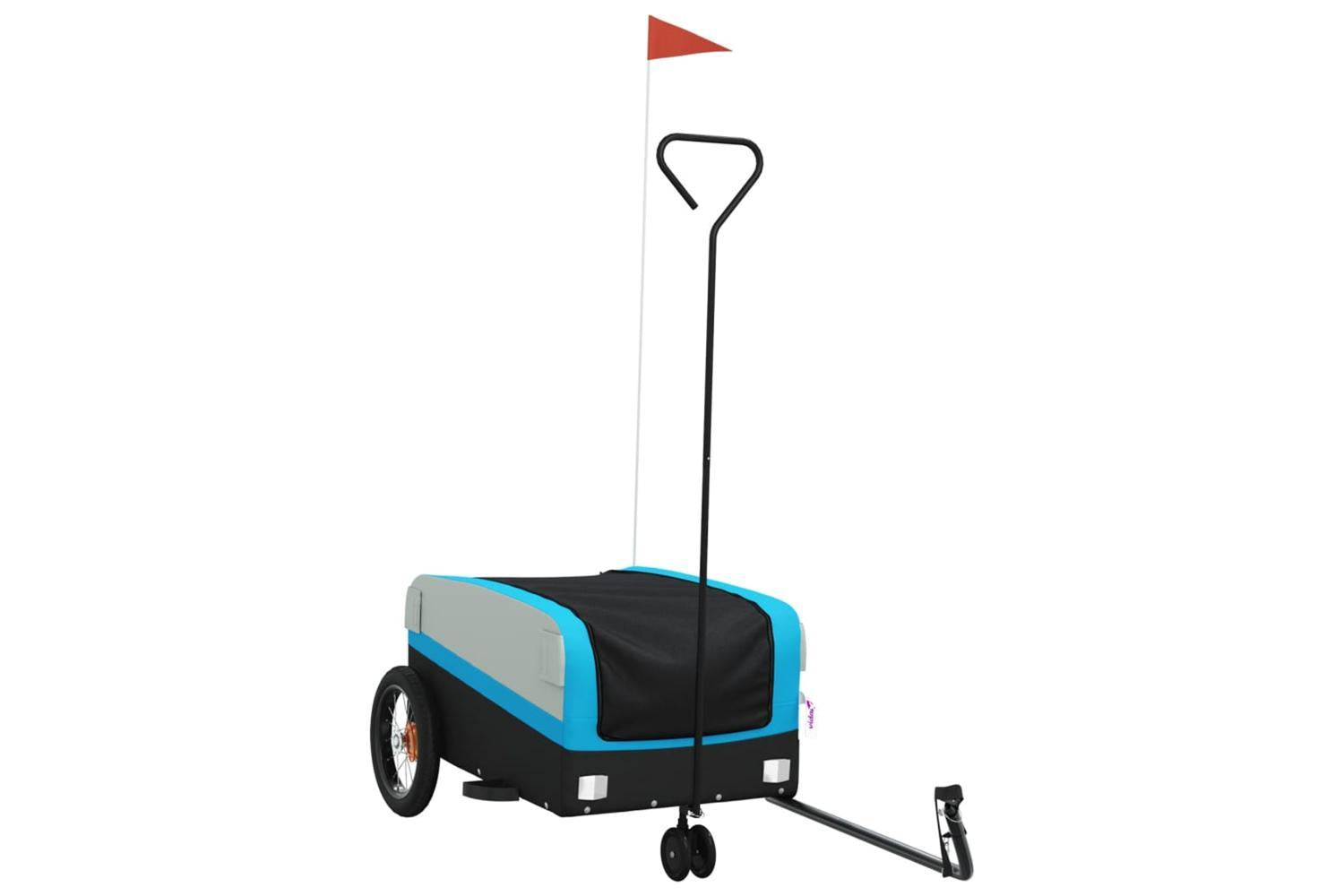 Vidaxl Bike Trailer Black And Blue 30 Kg Iron-2