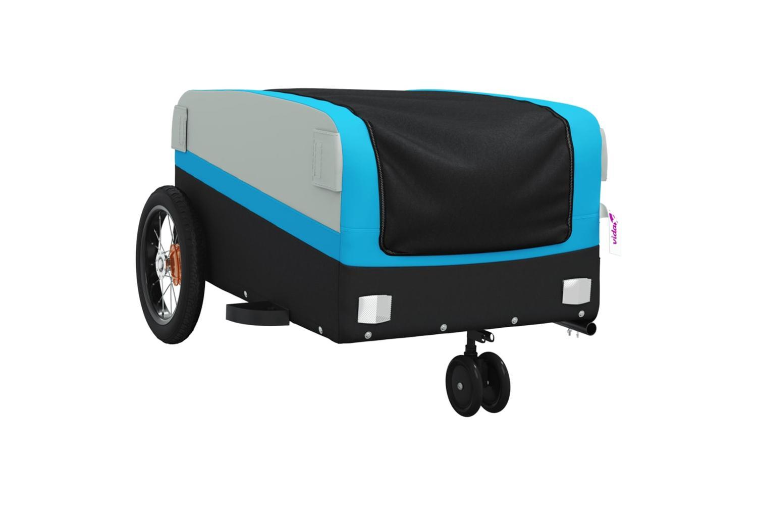 Vidaxl Bike Trailer Black And Blue 30 Kg Iron-4