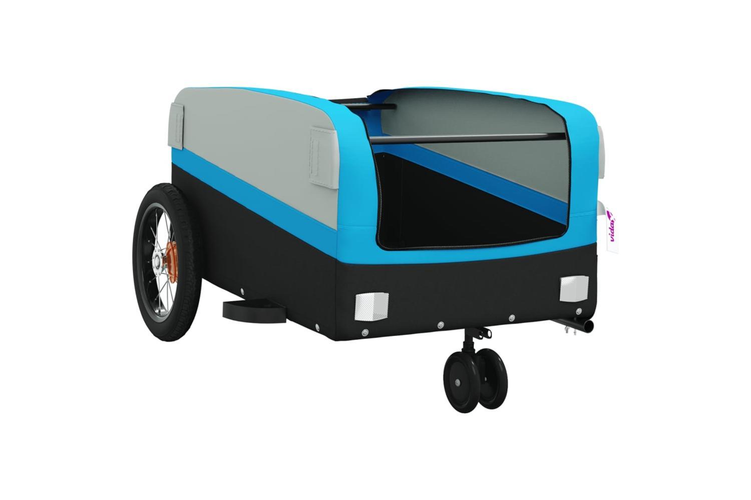 Vidaxl Bike Trailer Black And Blue 30 Kg Iron-5