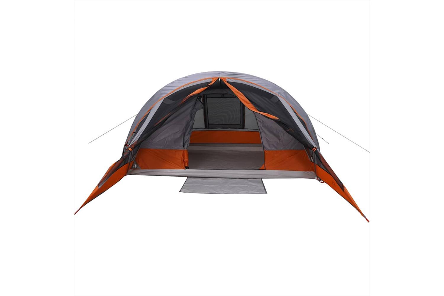 Vidaxl Camping Tent Cabin 4-person Grey And Orange Waterproof-6