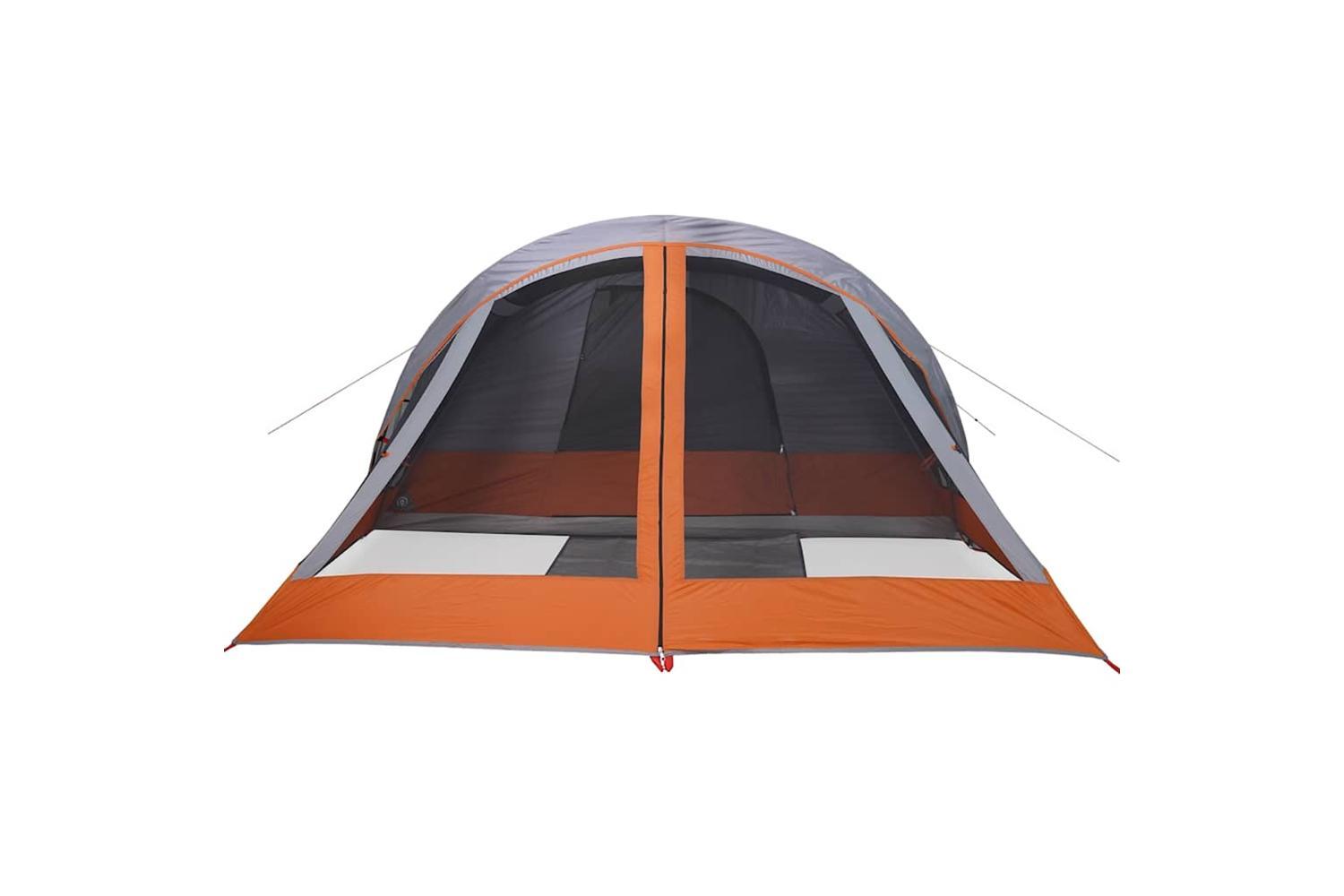 Vidaxl Camping Tent Cabin 4-person Grey And Orange Waterproof-7