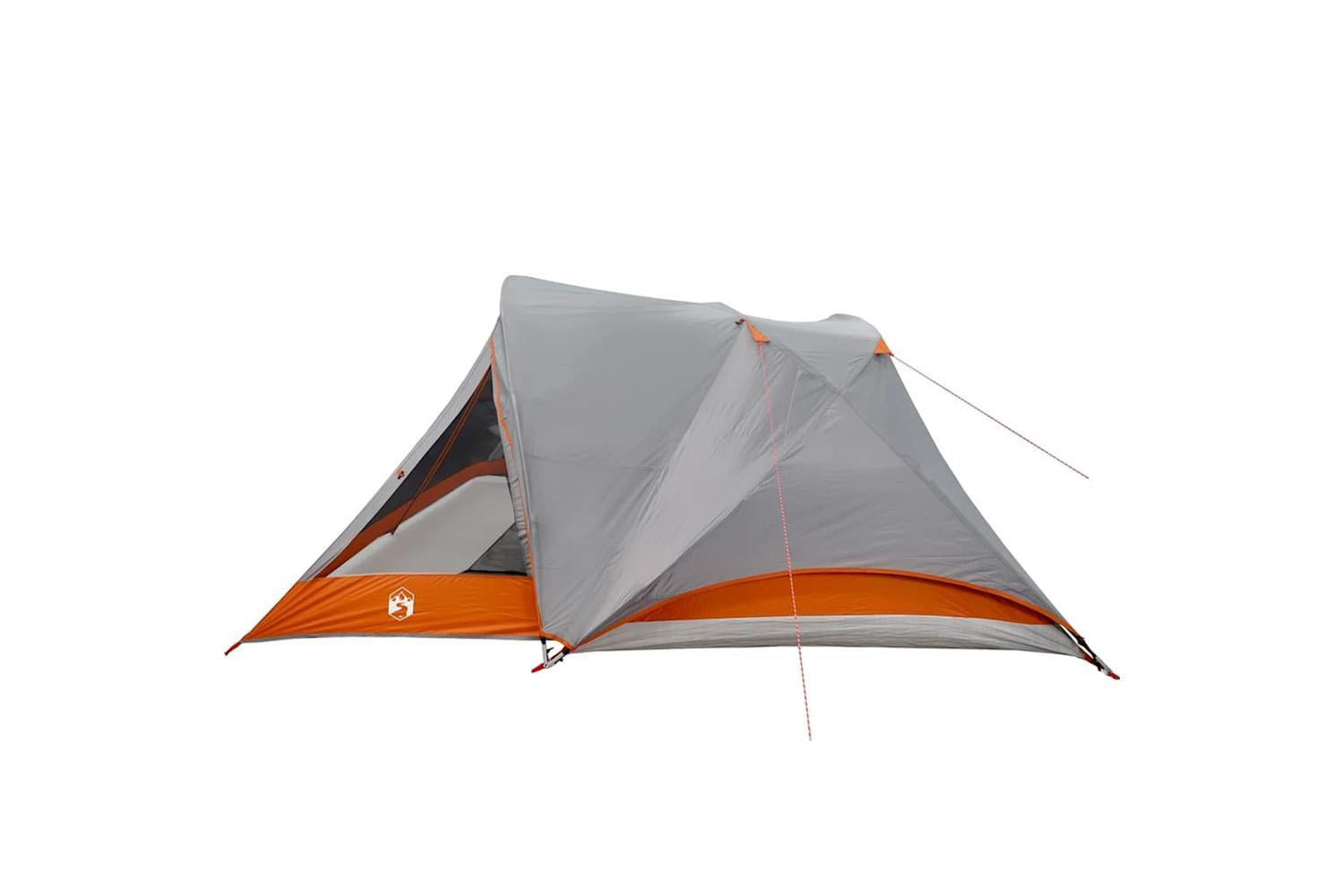 Vidaxl Camping Tent Cabin 4-person Grey And Orange Waterproof-9