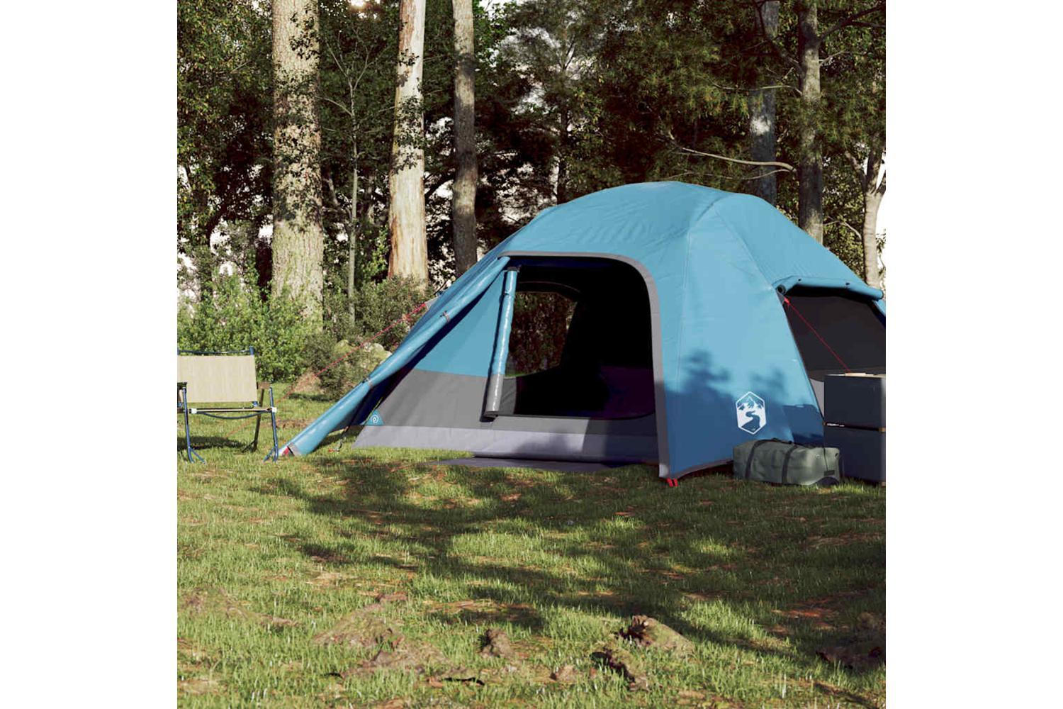Vidaxl Camping Tent Dome 4-person Blue Waterproof-4