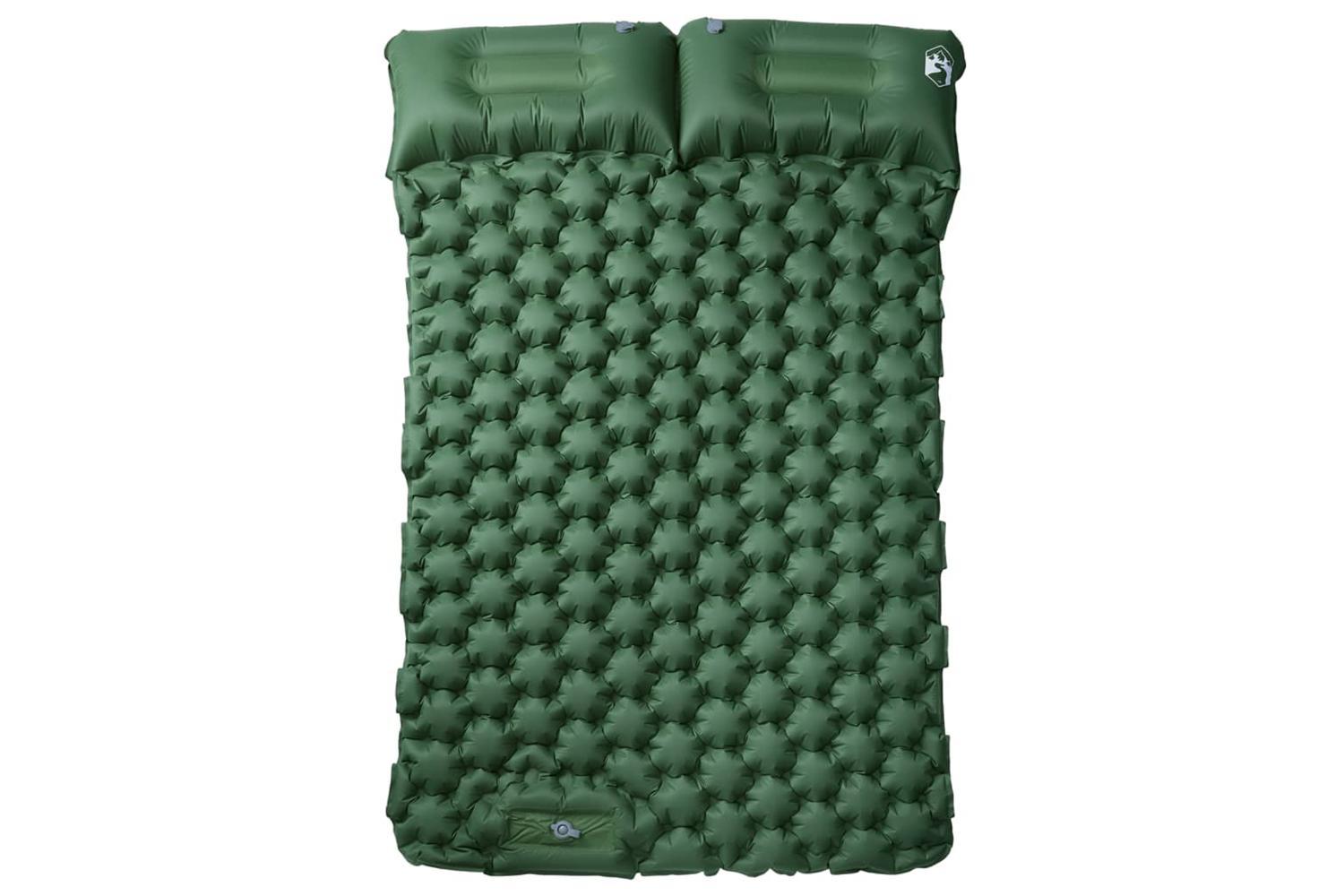 Vidaxl Self Inflating Camping Mattress With Pillows 2-person Green-2