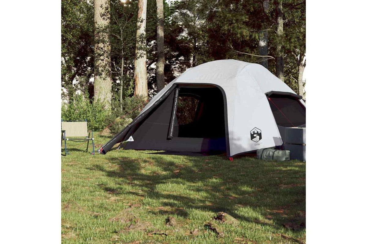 Vidaxl Camping Tent Dome 4-person White Blackout Fabric Waterproof-4