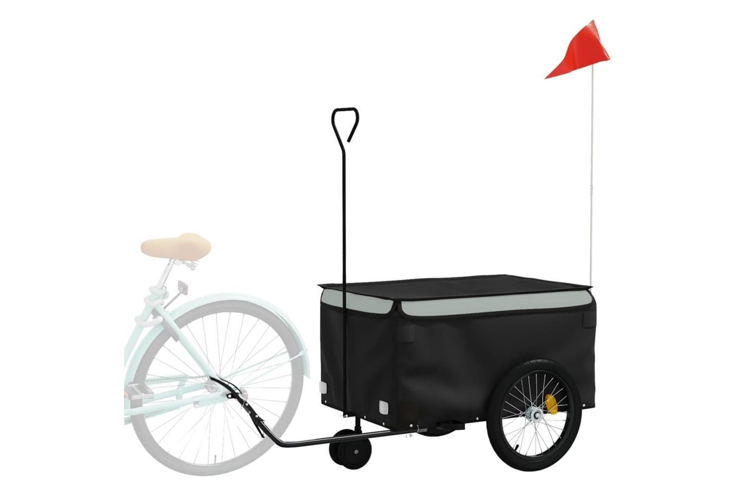 Vidaxl Bike Trailer Black And Grey 30 Kg Iron-3