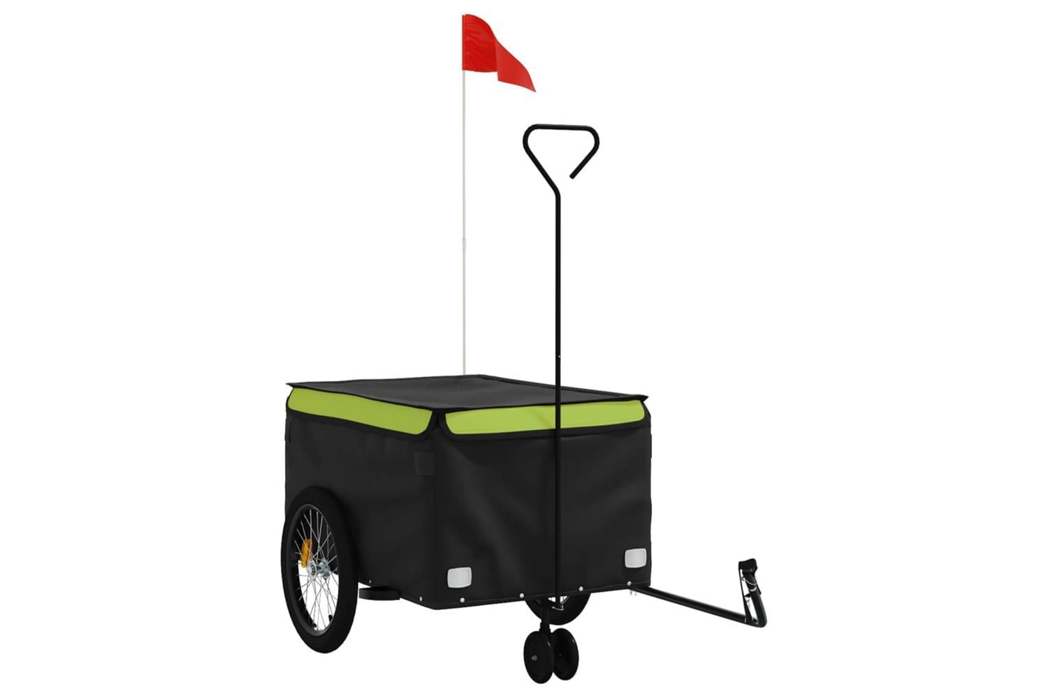 Vidaxl Bike Trailer Black And Green 45 Kg Iron-2
